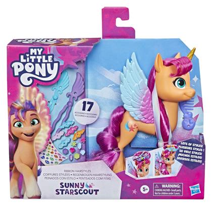 Hasbro Παιχνίδι Μινιατούρα My Little Pony Ribbon Hairstyles Sunny για 5+ Ετών