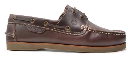 Hawkins Premium Δερμάτινα Ανδρικά Boat Shoes σε Καφέ Χρώμα