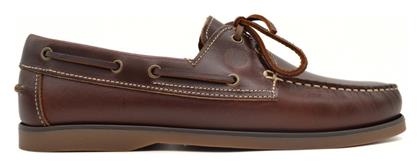 Hawkins Premium Δερμάτινα Ανδρικά Boat Shoes σε Καφέ Χρώμα