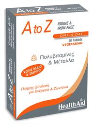 Health Aid A To Z Iodine & Iron Free Βιταμίνη για Ανοσοποιητικό 30 ταμπλέτες από το Pharm24