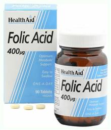 Health Aid Acid Folic Βιταμίνη για την Υγεία του Νευρικού Συστήματος 400mcg 90 ταμπλέτες από το Pharm24