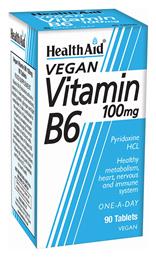 Health Aid B6 Vitamin Βιταμίνη για την Υγεία του Νευρικού Συστήματος 100mg 90 ταμπλέτες από το Pharm24