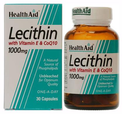 Health Aid Lecithin with Vitamin E & Q10 Συμπλήρωμα Διατροφής με Λεκιθίνη 1000mg 30 κάψουλες