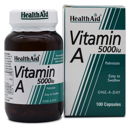 Health Aid Vitamin A Βιταμίνη για τo Δέρμα 5000iu 100 κάψουλες από το Pharm24