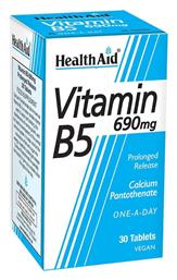 Health Aid Vitamin B5 Βιταμίνη για την Υγεία του Νευρικού Συστήματος 690mg 30 ταμπλέτες