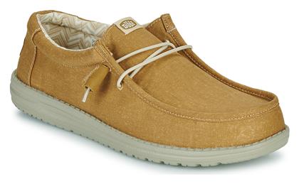 Hey Dude Wally Stretch Canvas Ανδρικά Μοκασίνια σε Μπεζ Χρώμα