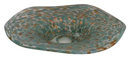 HFA Διακοσμητική Πιατέλα Στρογγυλή Γυάλινη Γκρι 35x35x8εκ.