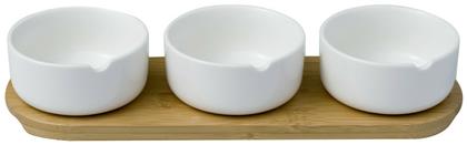 HFA Ορντεβιέρα 3 Θέσεων με Βάση από Πορσελάνη Λευκή Π10xΜ30xΥ6cm 3τμχ