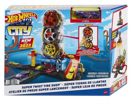 Hot Wheels Πίστα City Super Twist Tire Shop για 5+ Ετών