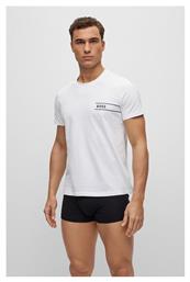 Hugo Boss Ανδρική Φανέλα Κοντομάνικη σε Λευκό Χρώμα