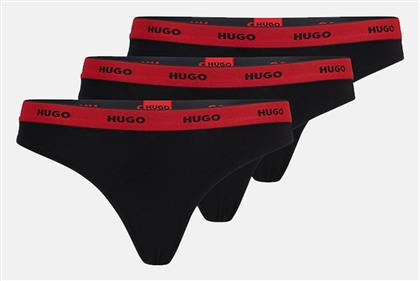 Hugo Boss Βαμβακερά Γυναικεία Slip 3Pack Μαύρα