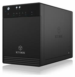 Icy Box Θήκη για 4 Σκληρούς Δίσκους 2.5'' / 3.5'' SATA III με σύνδεση USB 3.1 Type-C