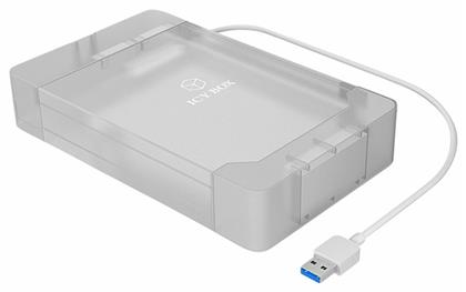 Icy Box Θήκη για Σκληρό Δίσκο 2.5'' / 3.5'' SATA III με σύνδεση USB 3.0 σε Διάφανο χρώμα