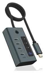 Icy Box USB 3.2 Hub 10 Θυρών με σύνδεση USB-A & Θύρα Φόρτισης Γκρι