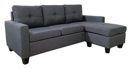 Idril Γωνιακός Καναπές Υφασμάτινος 205x162x84εκ. Γκρι