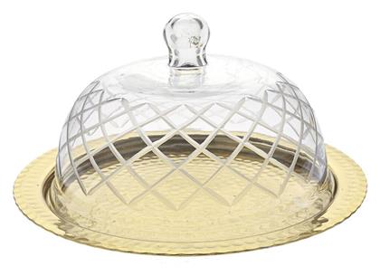 Iliadis Τουρτιέρα Μεταλλική με Καπάκι & Πόδι Διάφανη 30x18x18εκ.