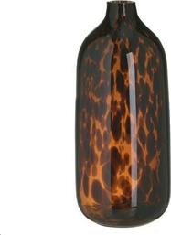 Inart Διακοσμητικό Βάζο Γυάλινο Μαύρο/Μελί 13x13x30cm