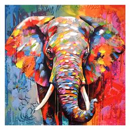 Inart Elephant Πίνακας σε Καμβά 80x80cm