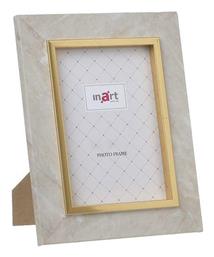 Inart Κορνίζα Πλαστική 15x20cm Μπεζ/ Χρυσή