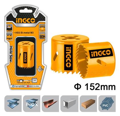 Ingco Ποτηροπρίονο HSS με Διάμετρο 152mm για Ξύλο, Μέταλλο και Πλαστικό 1000gr