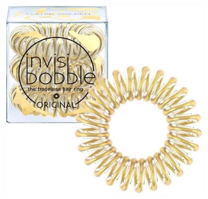 Invisibobble Original 3τμχ Σπιράλ Λαστιχάκια Χρυσό