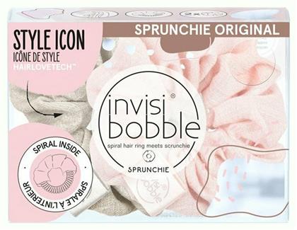 Invisibobble Sprunchie Duo Nordic Breeze Go with The Floe Βελουτέ Scrunchy Μαλλιών Ροζ 2τμχ