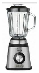 Izzy IZ-1601 Μπλέντερ για Smoothies με Γυάλινη Κανάτα 1.5lt 1000W Inox