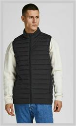 Jack & Jones Αμάνικο Ανδρικό Μπουφάν Puffer Αντιανεμικό Μαύρο