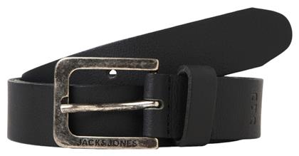 Jack & Jones Ανδρική Ζώνη Δερμάτινη Μαύρη