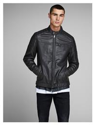 Jack & Jones Biker Μπουφάν από Δερματίνη Black / PU