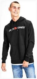 Jack & Jones Ανδρικό Φούτερ με Κουκούλα και Τσέπες Μαύρο