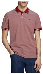 Jack & Jones Ανδρικό T-shirt Polo Κόκκινο