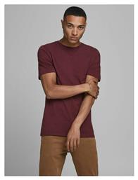 Jack & Jones Ανδρικό T-shirt Port Roy Burgundy Μονόχρωμο