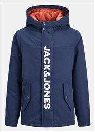 Jack & Jones Παιδικό Casual Μπουφάν Κοντό με Κουκούλα Μπλε