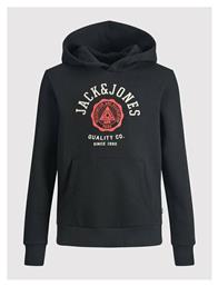 Jack & Jones Παιδικό Φούτερ με Κουκούλα Μαύρο