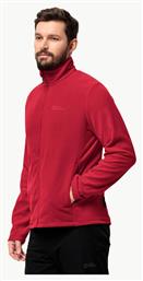 Jack Wolfskin Ανδρική Ζακέτα με Φερμουάρ Red