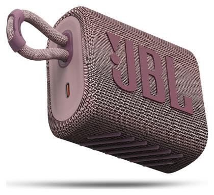 JBL Go 3 Αδιάβροχο Ηχείο Bluetooth 4.2W με Διάρκεια Μπαταρίας έως 5 ώρες Ροζ από το Moustakas Toys