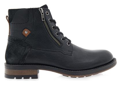 JK London Δερμάτινα Μαύρα Ανδρικά Μποτάκια