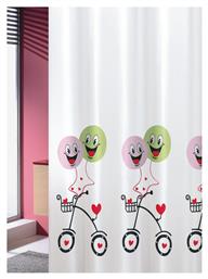 Joy Bath Balloons Κουρτίνα Μπάνιου Υφασμάτινη 180x200 cm Λευκή