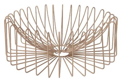 Kaemingk Φρουτιέρα Μεταλλική Μπεζ 33x33x12εκ.