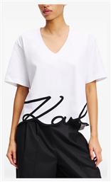Karl Lagerfeld Signature T-Shirt Λευκό