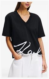 Karl Lagerfeld Signature T-Shirt Μαύρο