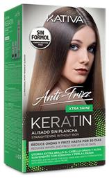 Kativa Keratin Anti-Frizz Xtra Shine Straightening without Iron Σετ Θεραπείας Μαλλιών με Κερατίνη για Ισιωτική 3τμχ από το Zizel