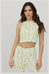 Kendall + Kylie Αμάνικο Crop Top White/Yellow από το Tsakiris Mallas