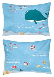 Kentia Balena Σετ Παιδικές Μαξιλαροθήκες από 100% Βαμβάκι 52x72εκ. Balena