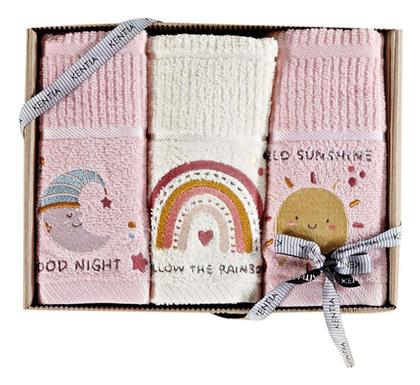 Kentia Σετ Βρεφικές Πετσέτες 3τμχ Arlekin 231 Ροζ Βάρους 360gr/m²
