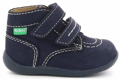 Kickers Bronko Ανατομικά Suede Παιδικά Μποτάκια με Σκρατς Navy Μπλε από το Spartoo