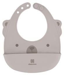 Kikka Boo Αδιάβροχη Σαλιάρα Σιλικόνης με Κουμπί Silicone Bib με Τσέπη Beige από το Spitishop