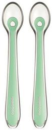 Kikka Boo Βρεφικό Σετ με Κουτάλια Flexible 2 από Σιλικόνη Mint σε Θήκη για 4+ μηνών 2τμχ