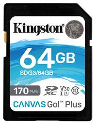 Kingston Canvas Go! Plus SDXC 64GB Class 10 U3 V30 UHS-I